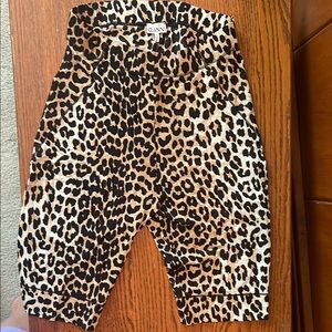 Ganni Black and Brown Leopard Print Shorts